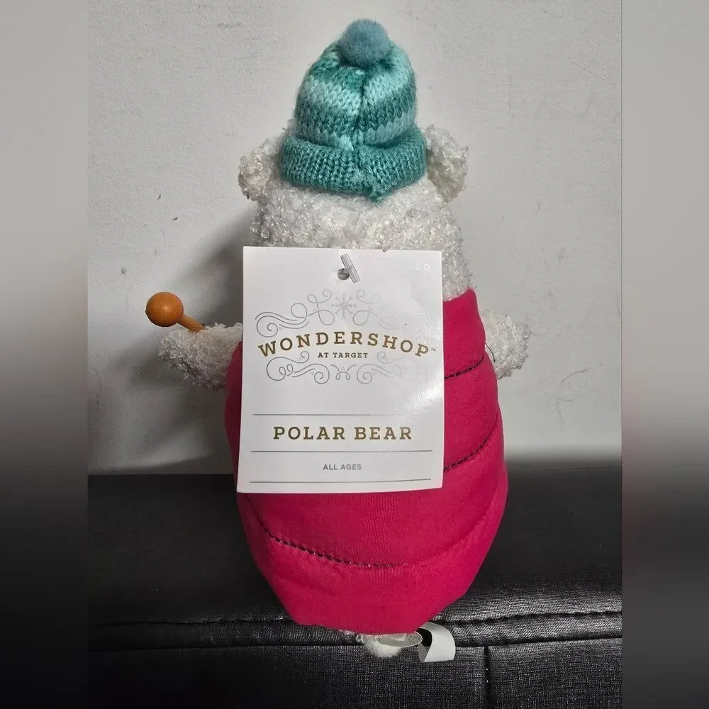 2024 Target Christmas Wondershop Fabric Polar Bear Drummer Figure, Nwt
